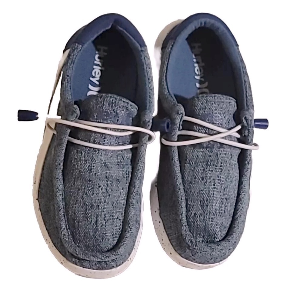 Hurley Melky slip on canvas shoes in a blue denim color, boys size 5 women’s 6 - Picture 6 of 9